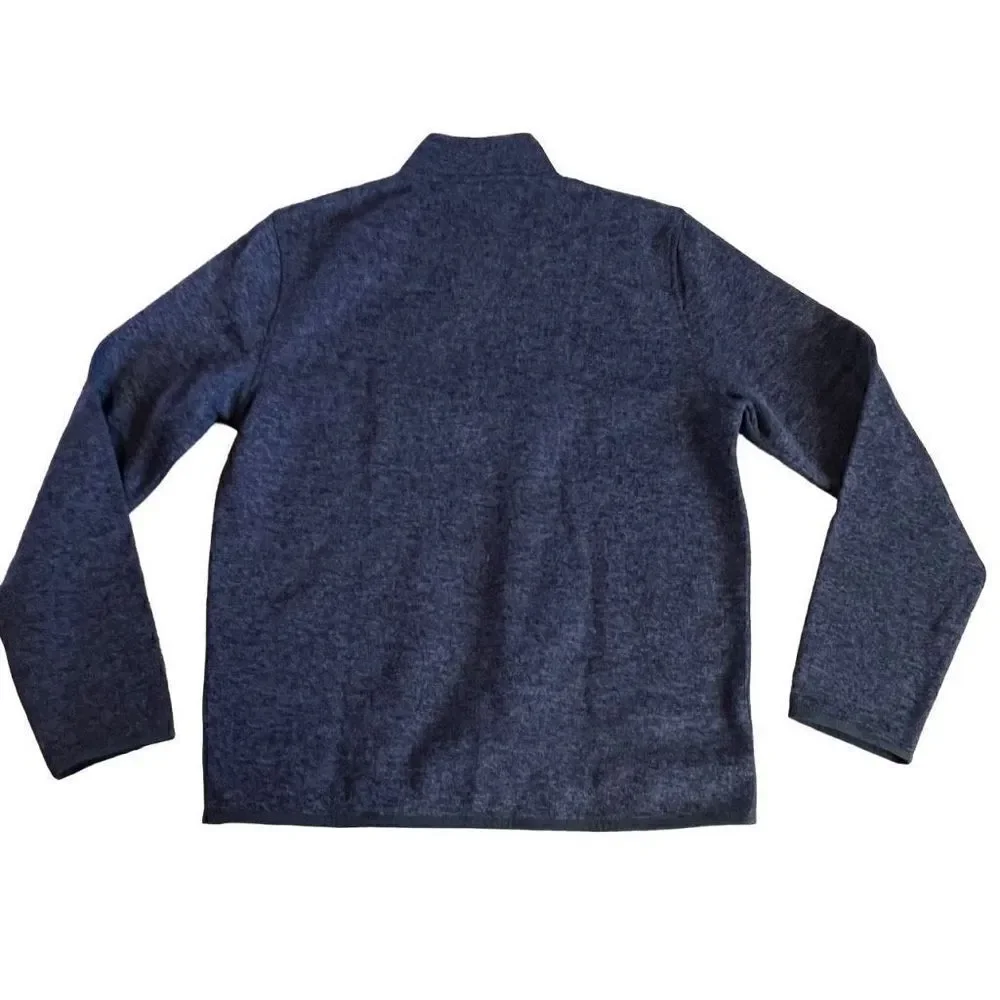 J Crew Mens Sweatshirt Blue Long Sleeves 1/4 Zip Mock Neck Pullover Size M
